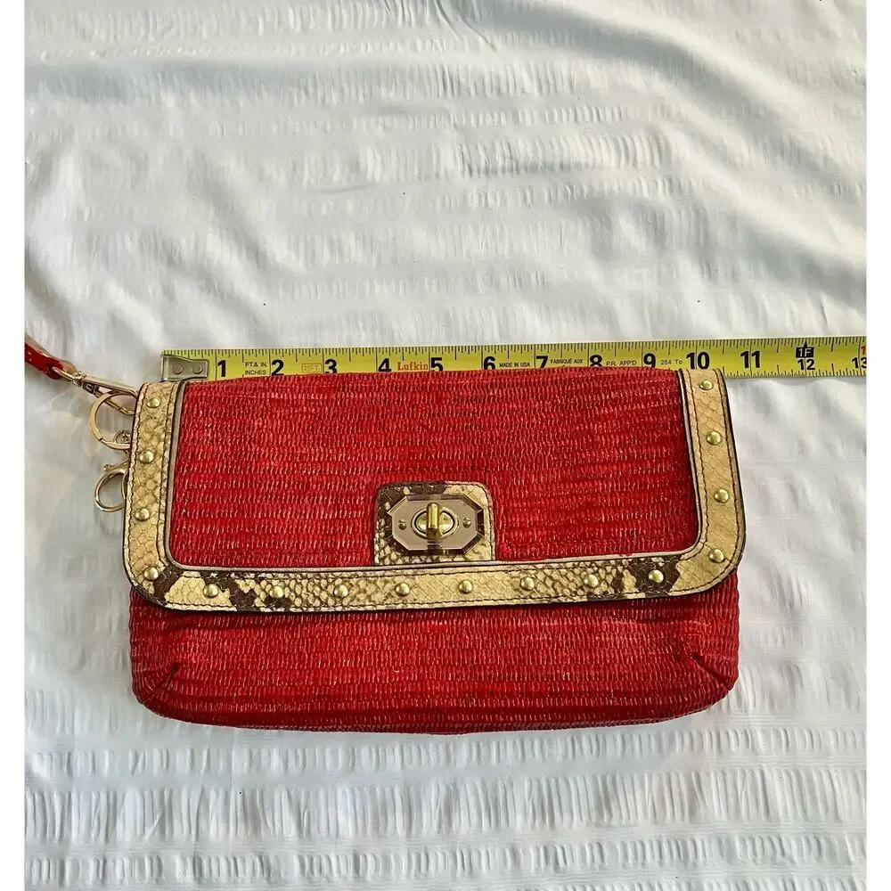 Coach OOAK upstyled Natalie straw wicker clutch